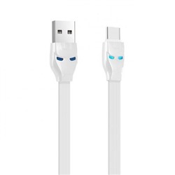 Кабель USB 3.1 Type C(m) - USB 2.0 Am - 1.2 м, плоский, белый, Hoco U14 Steel Man