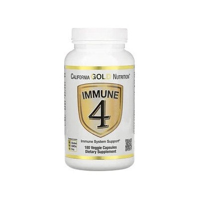California Gold Nutrition, Immune 4, средство для укрепления иммунитета, 180 вегетарианских капсул