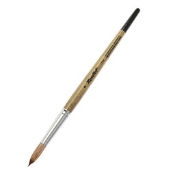 Кисть Roubloff Синтетика, имитация мангуста, круглая, серия 1Т14 № 8, ручка короткая пестрая, белая обойма