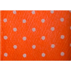 Атласная Лента Skroll, Мелкий горох, Ярко-Оранжевая, ширина 25 мм