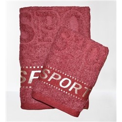 Махровое полотенце "SPORT"-бордо 50*90 см. хлопок 100%