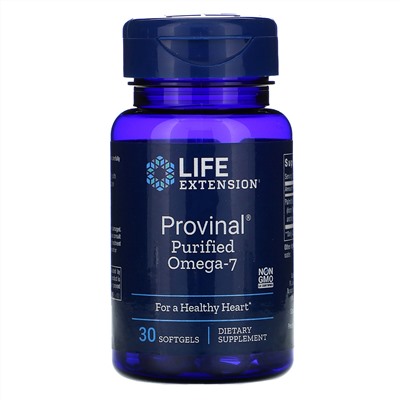 Life Extension, Provinal, очищенная форма омега-7, 30 мягких таблеток