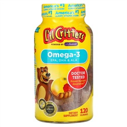 L'il Critters, Омега-3, вкус «Малиновый лимонад», 120 жевательных конфет