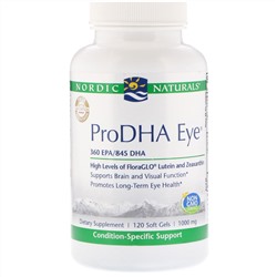 Nordic Naturals, ProDHA Eye, добавка для здоровья глаз, 1000 мг, 120 мягких таблеток