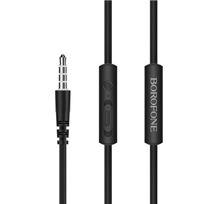 Проводные наушники с микрофоном внутриканальные Borofone BM37 Noble sound, 3.5 Jack (black)