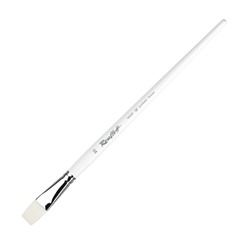 Кисть Roubloff белая Синтетика, плоская, серия 1B22W № 20, ручка длинная белая, белая обойма