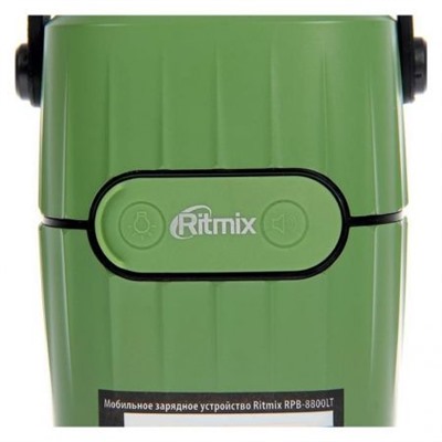 Зарядное устройство RITMIX RPB-8800LT Green/Black, 8800 мА/ч, лампа, Bluetooth колонка (15119246)