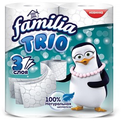 Туалетная бумага FAMILIA TRIO 3 слоя, 4 шт.