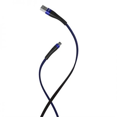 Кабель USB 3.1 Type C(m) - USB 2.0 Am - 1.2 м, плоский, нейлон, синий/черный, Hoco U39