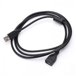 Кабель удлинитель USB 2.0 Am=>Af - 1.5 м, черный, фильтр, Atcom (AT7206)