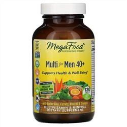 MegaFood, Multi for Men 40+, комплекс витаминов и микроэлементов для мужчин старше 40 лет, 120 таблеток