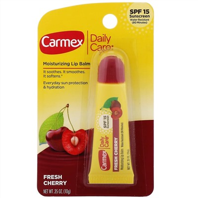 Carmex, Daily Care, увлажняющий бальзам для губ, вишня, SPF 15, 10 г (0,35 унции)