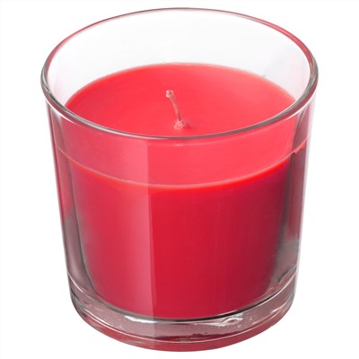SINNLIG СИНЛИГ, Ароматическая свеча в стакане, Красные садовые ягоды/красный, 9 см