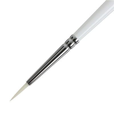Кисть Roubloff белая синтетика, круглая, серия 1В12 № 2, ручка длинная белая, белая обойма