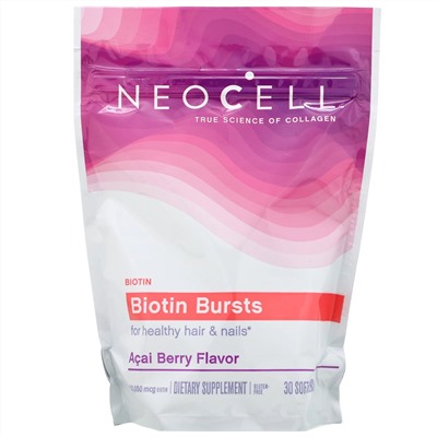 Neocell, Biotin Bursts,  Acai Berry Flavor, 10,000 mcg , 30 Soft Chews