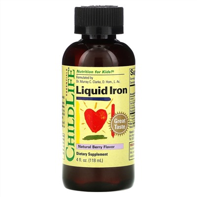 ChildLife, Liquid Iron, с натуральным ягодным вкусом, 118 мл (4 жидк. унции)