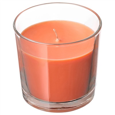 SINNLIG СИНЛИГ, Ароматическая свеча в стакане, Персик и апельсин/оранжевый, 9 см