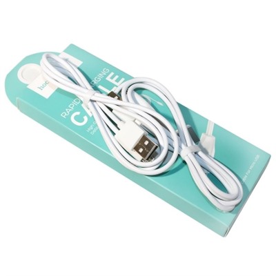 Кабель USB 2.0 Am=>micro B - 1.0 м, белый, 2 шт, Hoco X1 Rapid Charging