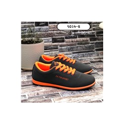 Женские кроссовки 5014-8 темно-серые с оранжевым