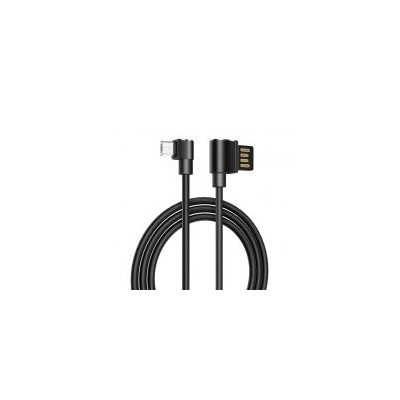 Кабель USB 2.0 Am=>micro B - 1.2 м, 2 угловых метал. разъема, черный, Hoco U37 Long roam