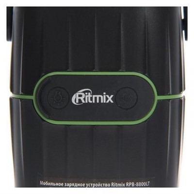 Зарядное устройство RITMIX RPB-8800LT Black/Green, 8800 мА/ч, лампа, Bluetooth колонка (15119245)