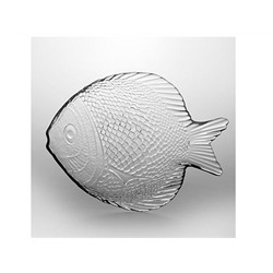 Тарелка из закаленного стекла MARINE196*160 мм (прозрачное рифленое стекло в форме рыбы)