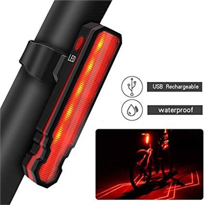 Задняя велосипедная фара Bicycle Laser Polyline Tail Light LD-51, USB, Акция!