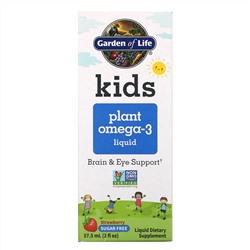 Garden of Life, Kids Plant Omega-3 Liquid, клубника, 57,5 мл (2 жидк. Унции)