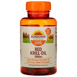 Sundown Naturals, Масло красного криля, 1000 мг, 60 мягких таблеток