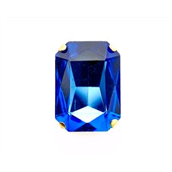 Кристалл Риволи Прямоугольный в Оправе, 18х14 мм, Синий