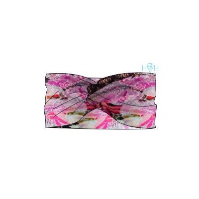 ПВ21-44090490 Комплект из 2 повязок (тюрбанов): фиолетовый/цветы-узоры