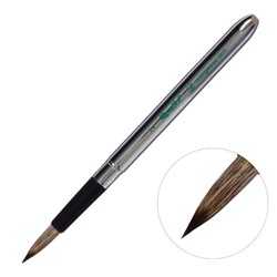 Кисть Roubloff синтетика имитация мангуста, круглая, серия PT1VT № 7, ручка складная хромированная, покрытие обоймы soft-touch