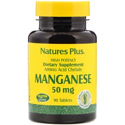Nature's Plus, Марганец, 50 мг, 90 таблеток