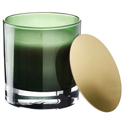 OMRÅDE ОМРОДЕ, Ароматическая свеча в стакане, Сосна и мох/зеленый, 10 см