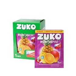 Zuko / Растворимый напиток мультифрукт ZUKO (блок 12шт по 25гр) Артикул: 7476
