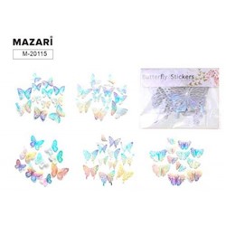 Декоративные элементы из пластика "Бабочки" 12 шт. в упаковке M-20115 Mazari