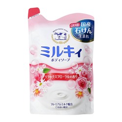 Cow Brand. Жидкое пенное мыло для тела c керамидами "Milky" цветочный аромат з/бл 400мл 6323
