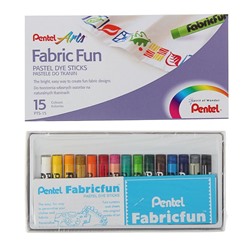 Пастель для ткани Pentel FabricFun Pastels, 15 цветов, 8/60 мм