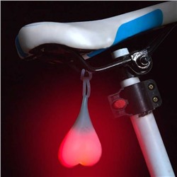 Силиконовый задний велосипедный фонарь Сердце LED, Акция!