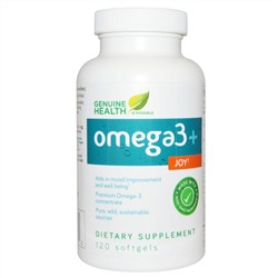 Genuine Health, Омега-3 + добавка Joy, 120 мягких капсул