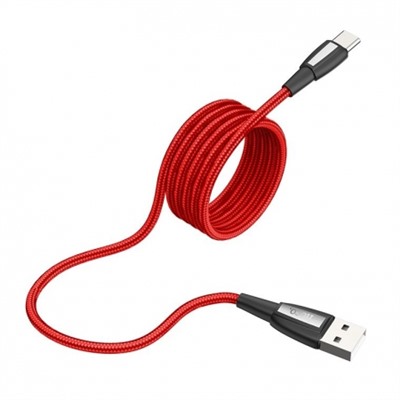 Кабель USB 3.1 Type C(m) - USB 2.0 Am - 1.0 м, ткан. оплетка, красный, Hoco X39 Titan