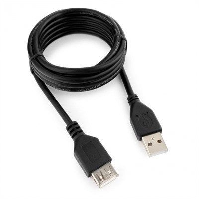 Кабель удлинитель USB 2.0 Am=>Af - 1.8 м, черный, Cablexpert (CCP-USB2-AMAF-6)