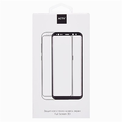 Защитное стекло Full Screen Activ Clean Line 3D для "Samsung SM-G925 Galaxy S6 Edge" (black)