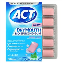 Act, увлажняющая жевательная резинка против сухости во рту с ксилитолом, сладкая свежесть, 20 шт.