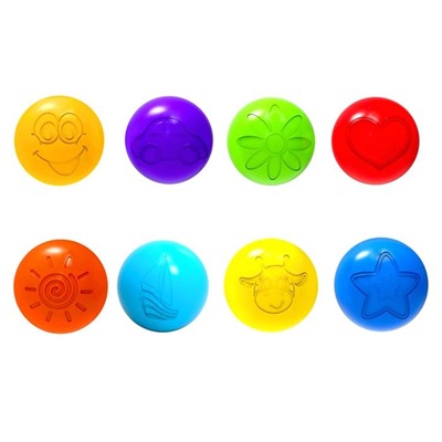 Шарики для сухого бассейна с рисунком, диаметр шара 7,5 см, набор 150 штук, разноцветные