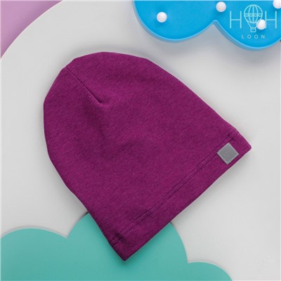 ШЛ20-08090456 Однослойная шапка с нашивкой "Воздушный шар", фиолетовый