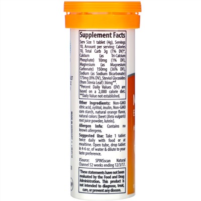 Trace Minerals Research, Magnesium Effervescent Tablets, Orange, 1.41 oz (40 g)