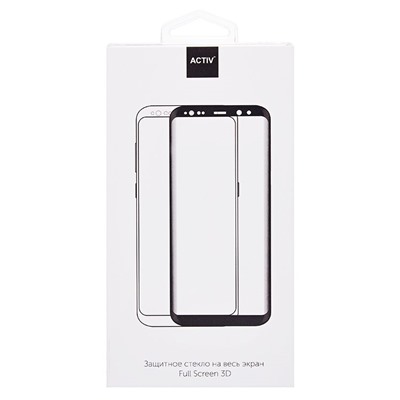 Защитное стекло Full Screen Activ Clean Line 3D для "Samsung SM-G935 Galaxy S7 Edge" (black)