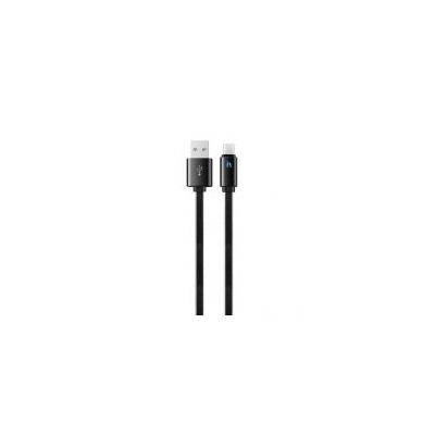 Кабель USB 2.0 Am=>micro B - 1.2 м, плоский, метал. разъемы, чёрный, Hoco UPL12 Plus