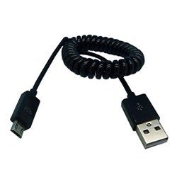 Кабель USB 2.0 Am=>micro B - 1.0 м, витой, черный, Smartbuy (iK-12sp black)